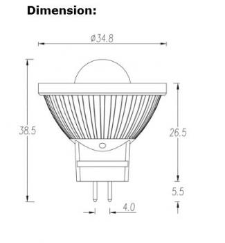 4,5 Watt Greenline® LED MR11 GU4 warmweiß Spots Strahler 12V AC